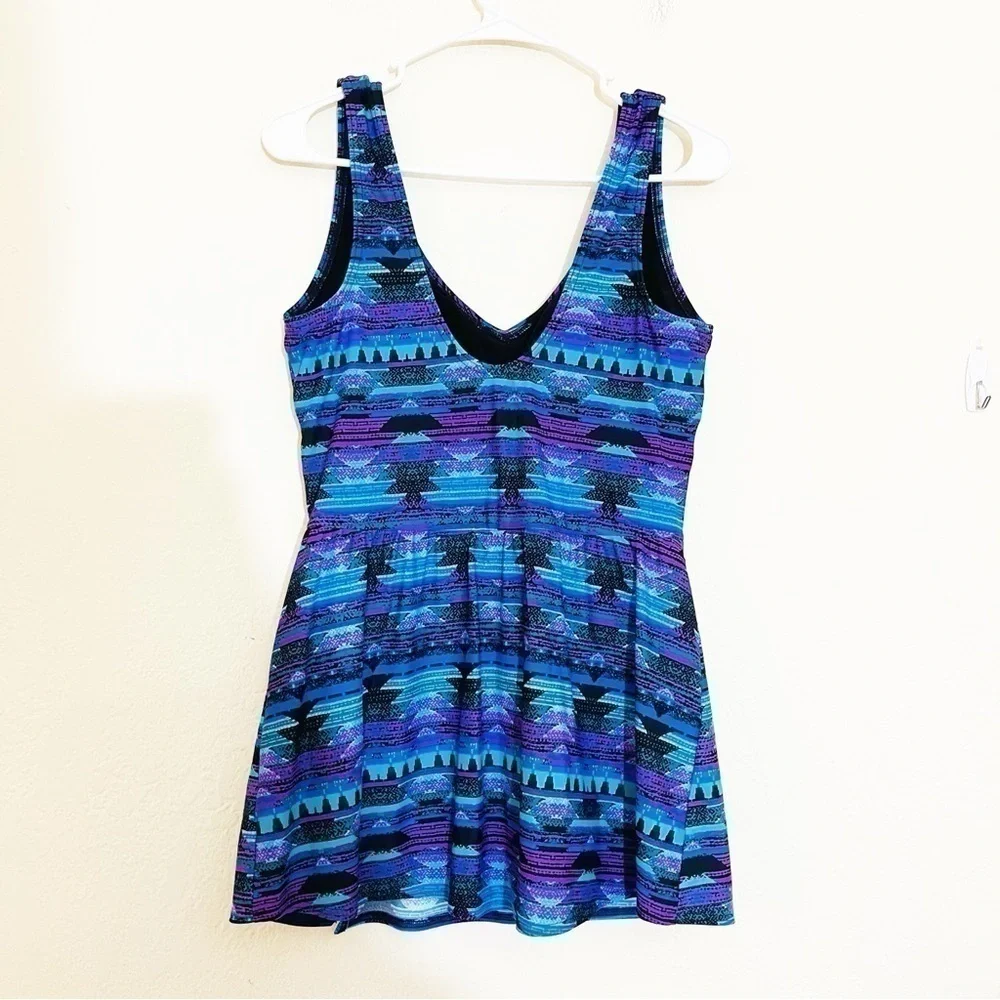 Coldwater Creek One Piece Swimwear Women Size 12 Blue/Black
